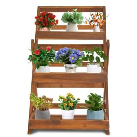 3-Tier Acacia Wood Plant Stand, Foldable Compact Indoor/Outdoor Display Rack for Plants and Decorative Items 3-Tier Acacia Wood Plant Stand, Foldable Compact Indoor/Outdoor Display Rack for Plants and Decorative Items